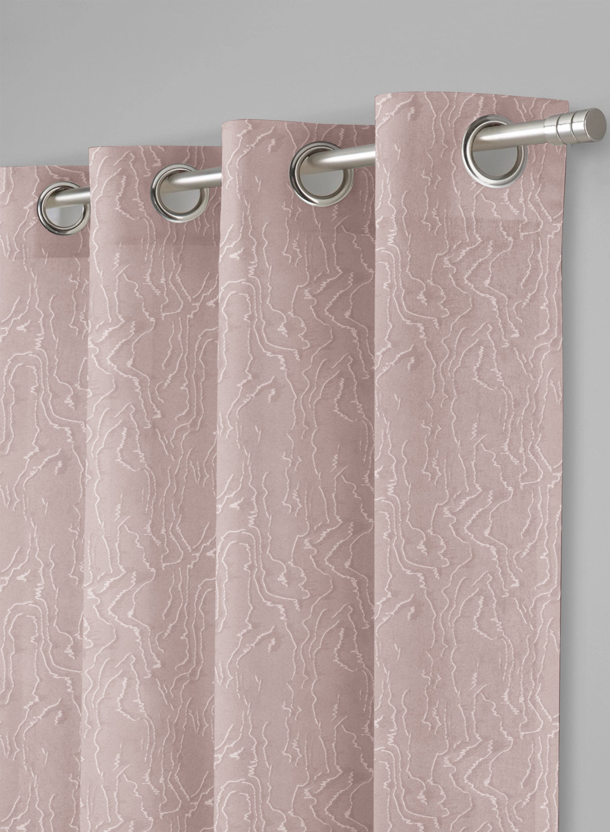 Teramo Jacquard Blackout Curtains | Drift Jacquard Weave & Total Light Block | Dusky Peach | Set of 2 | Fully Customizable