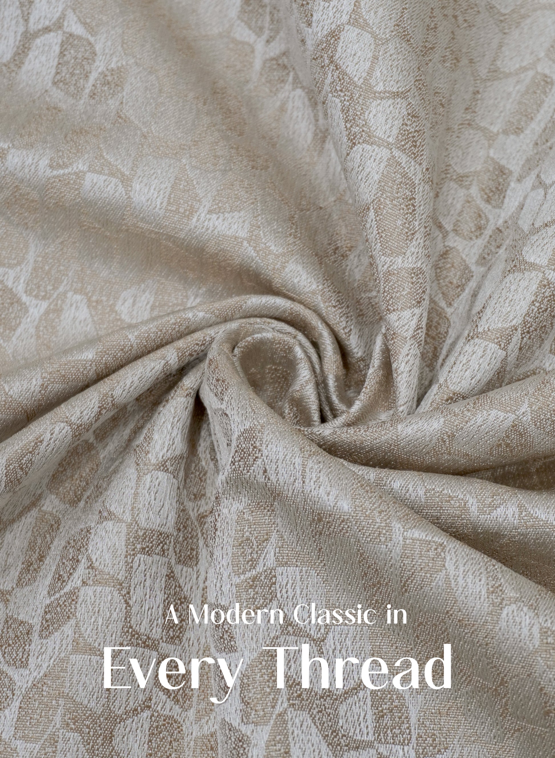 Eudora Jacquard Room Darkening Curtains | Pebble Jacquard Weave | Tan | Set of 2 | Fully Customizable