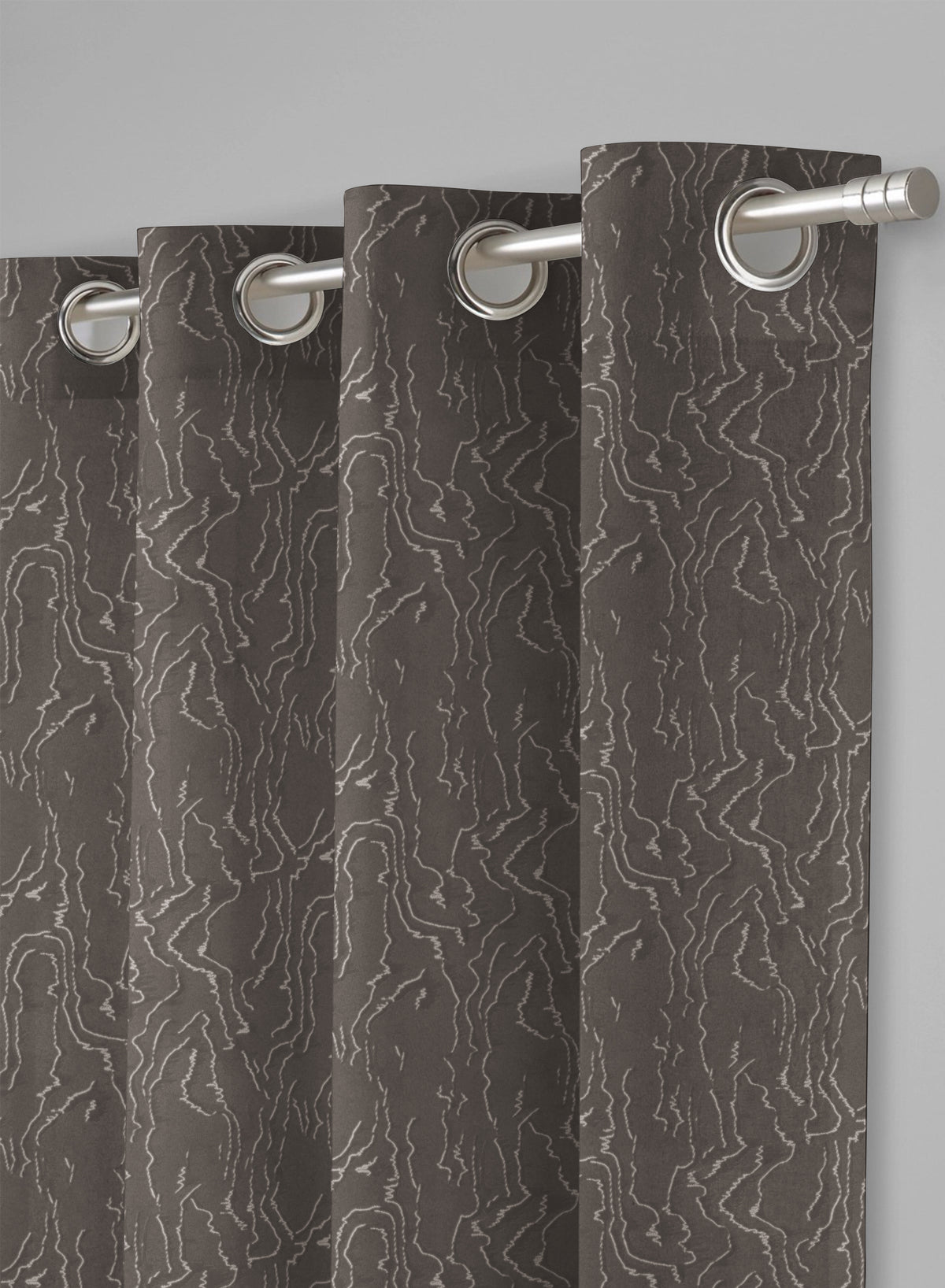 Teramo Jacquard Room Darkening Curtains | Drift Jacquard Weave | Peat Brown | Set of 2 | Fully Customizable