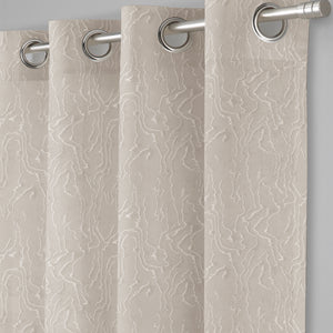 Teramo Jacquard Room Darkening Curtains | Drift Jacquard Weave | Sahara Beige | Set of 2 | Fully Customizable