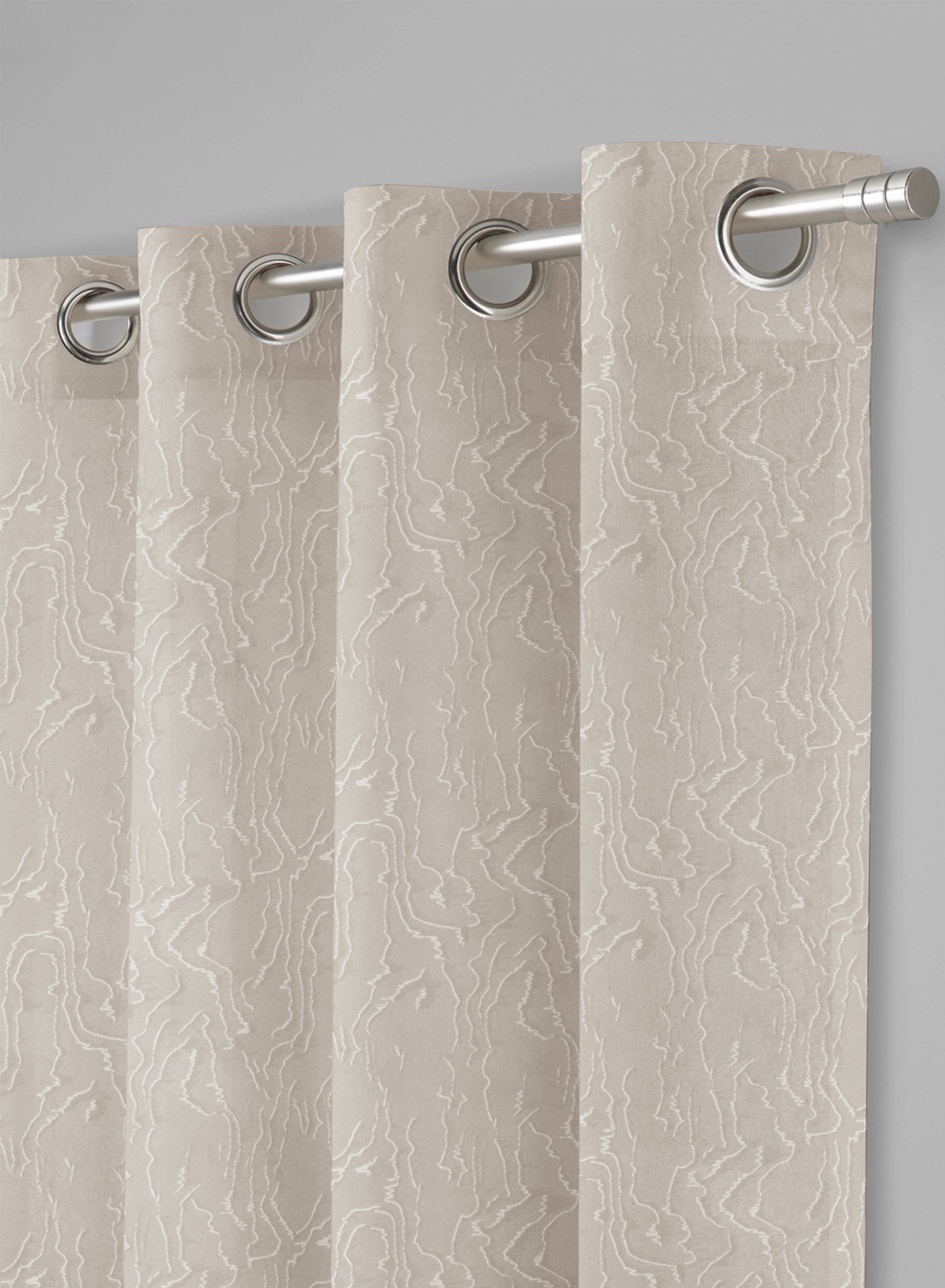 Teramo Jacquard Room Darkening Curtains | Drift Jacquard Weave | Sahara Beige | Set of 2 | Fully Customizable