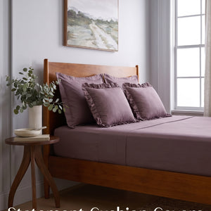 Home Crayons LuxeSoft™ Double Bedsheet Set | Oversized King | Includes 2 Pillow Covers & 2 Cushion Covers | Mulberry