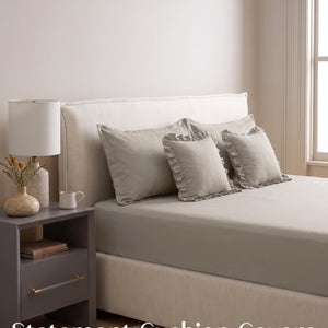 Home Crayons LuxeSoft™ Double Bedsheet Set | Oversized King | Includes 2 Pillow Covers & 2 Cushion Covers | Latte Crème