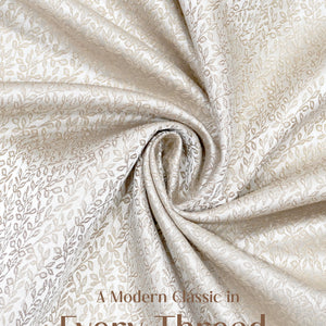 Eudora Jacquard Room Darkening Curtains | European Jacquard Weave | Oatleaf | Set of 2 | Fully Customizable
