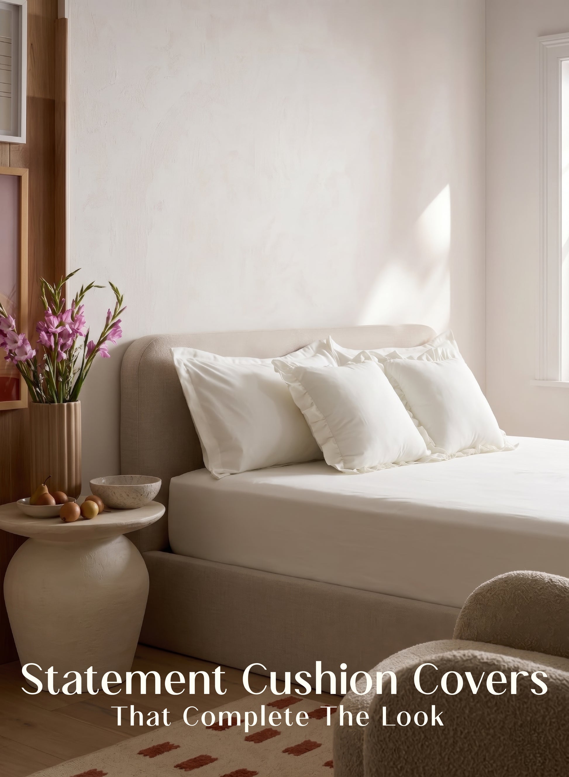 Home Crayons LuxeSoft™ Double Bedsheet Set | Oversized King | Includes 2 Pillow Covers & 2 Cushion Covers | Morning Glory