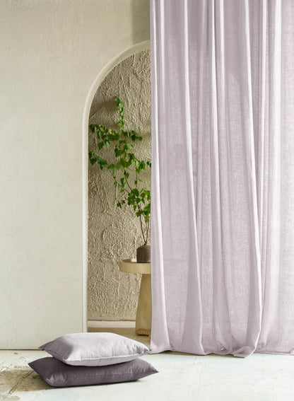 Amore Plain Sheer Curtains | Off White | Set of 2