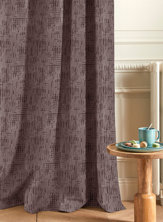 Elsa Textured Blackout Curtains | Modern Aesthetic & Total Light Block | Deep Brown | Set of 2 | Fully Customizable