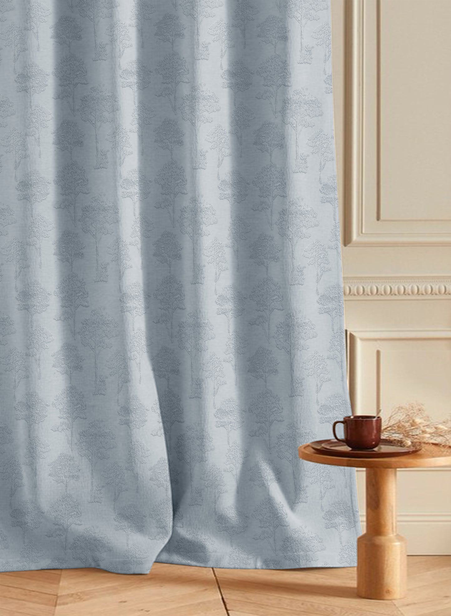 Bern Jacquard Room Darkening Curtains | Arctic Blue | Set of 2 (Pattern 1)