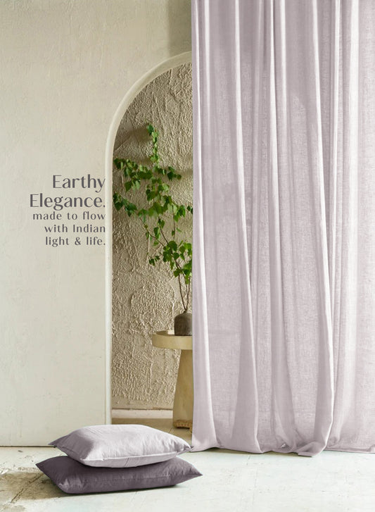 Amore Plain Sheer Curtains | Airy Elegance & Soft Light Filter | Off White | Set of 2 | Fully Customizable