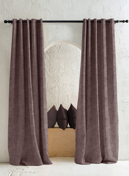 Elsa Textured Blackout Curtains | Deep Brown | Set of 2