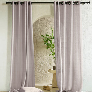 Evok Striped Sheer Curtains | Subtle Stripes & Soft Light Filter | Gray | Set of 2 | Fully Customizable