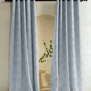 Bern Jacquard Room Darkening Curtains | Scenic Tree Pattern | Arctic Blue | Set of 2 | Fully Customizable