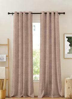 Elora Textured Blackout Curtains | Minimal Design & Total Light Block | Hemp | Set of 2 | Fully Customizable