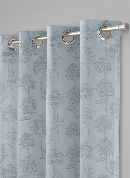 Bern Jacquard Room Darkening Curtains | Arctic Blue | Set of 2 (Pattern 1)