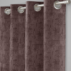 Elsa Textured Room Darkening Curtains | Deep Brown | Set of 2