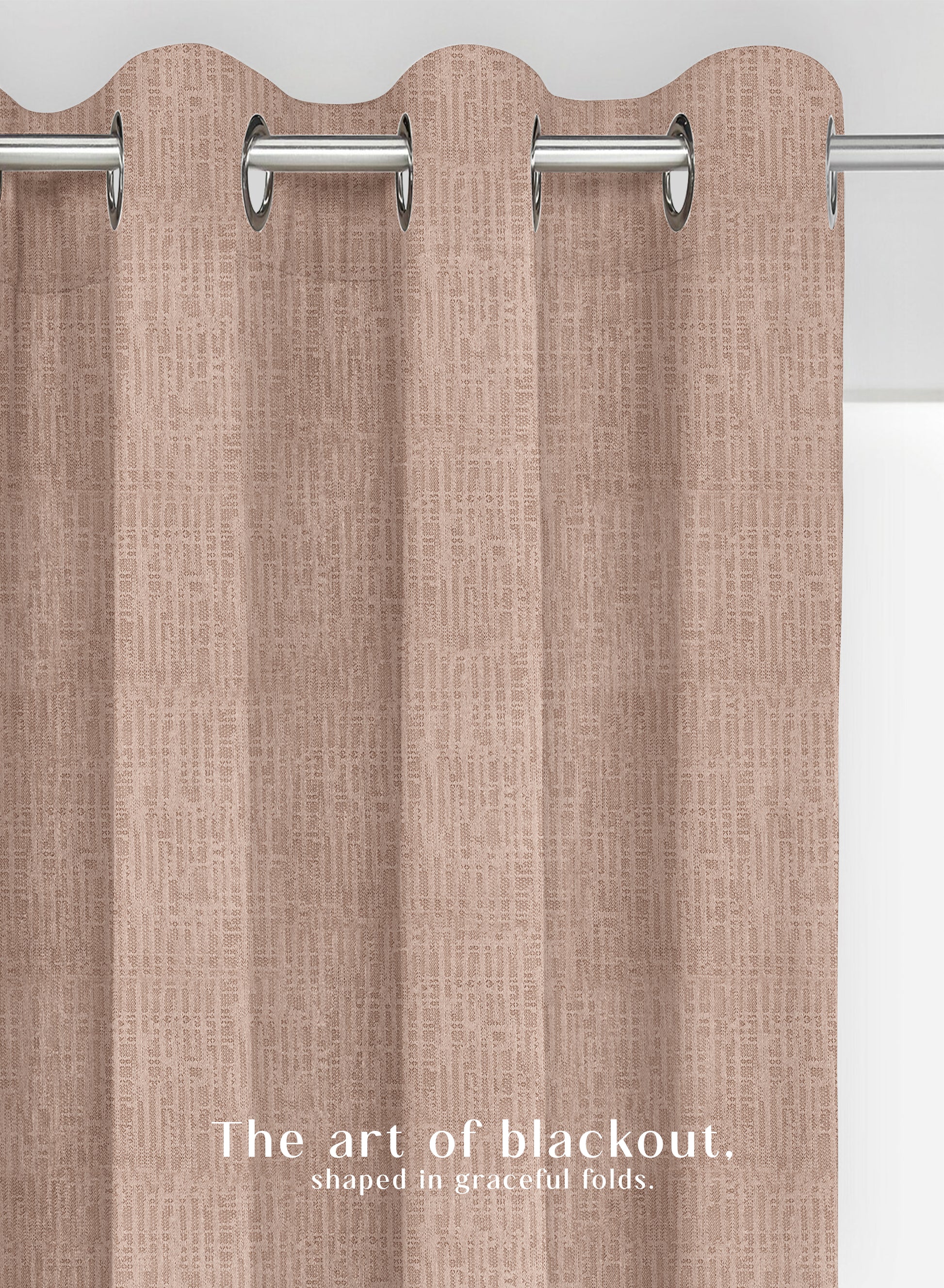 Elora Textured Blackout Curtains | Minimal Design & Total Light Block | Hemp | Set of 2 | Fully Customizable