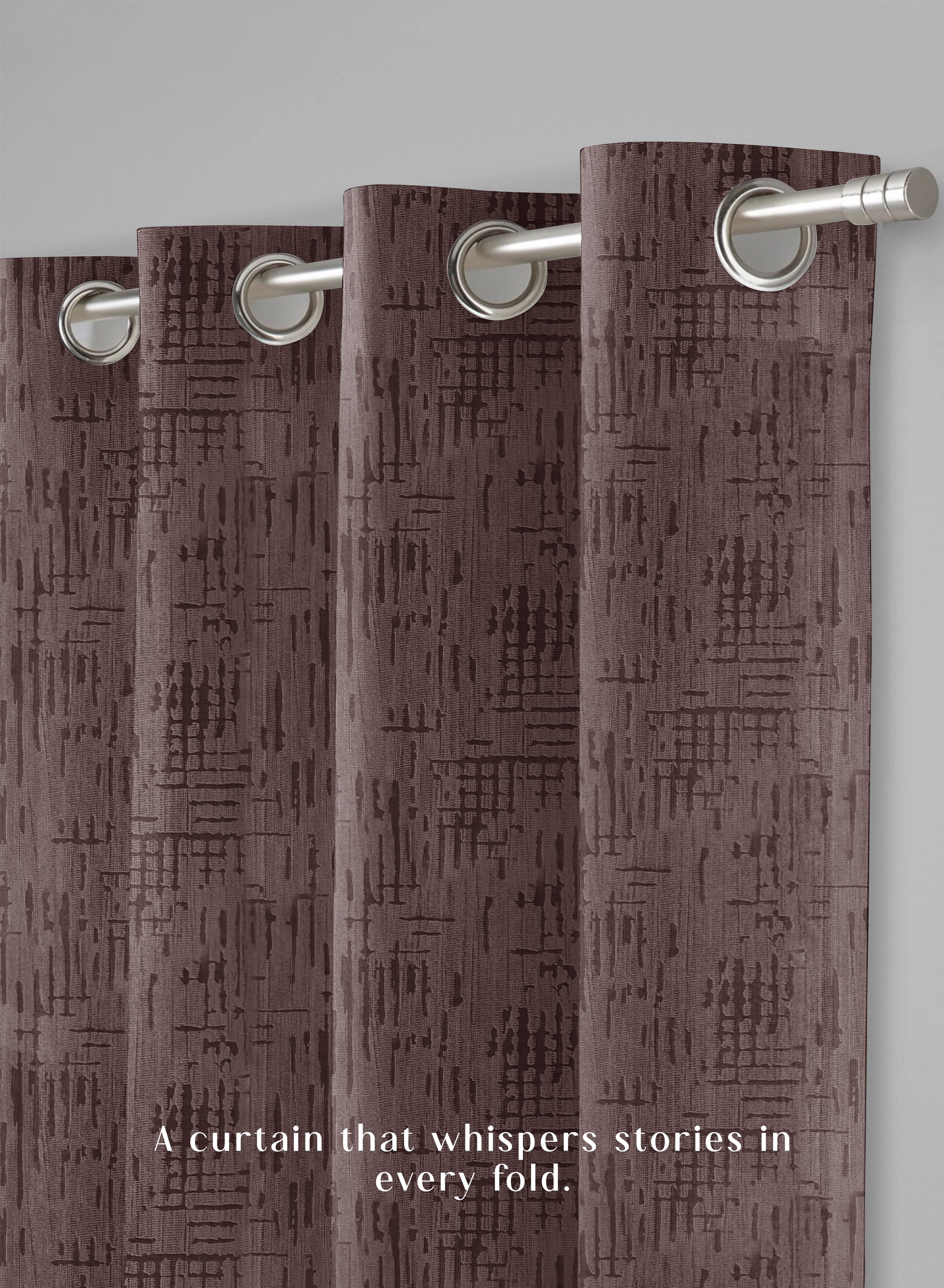 Elsa Textured Room Darkening Curtains | Modern Aesthetic | Deep Brown | Set of 2 | Fully Customizable