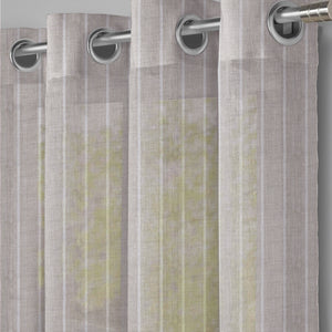 Evok Striped Sheer Curtains | Subtle Stripes & Soft Light Filter | Gray | Set of 2 | Fully Customizable