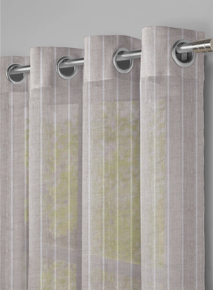 Evok Striped Sheer Curtains | Gray | Set of 2