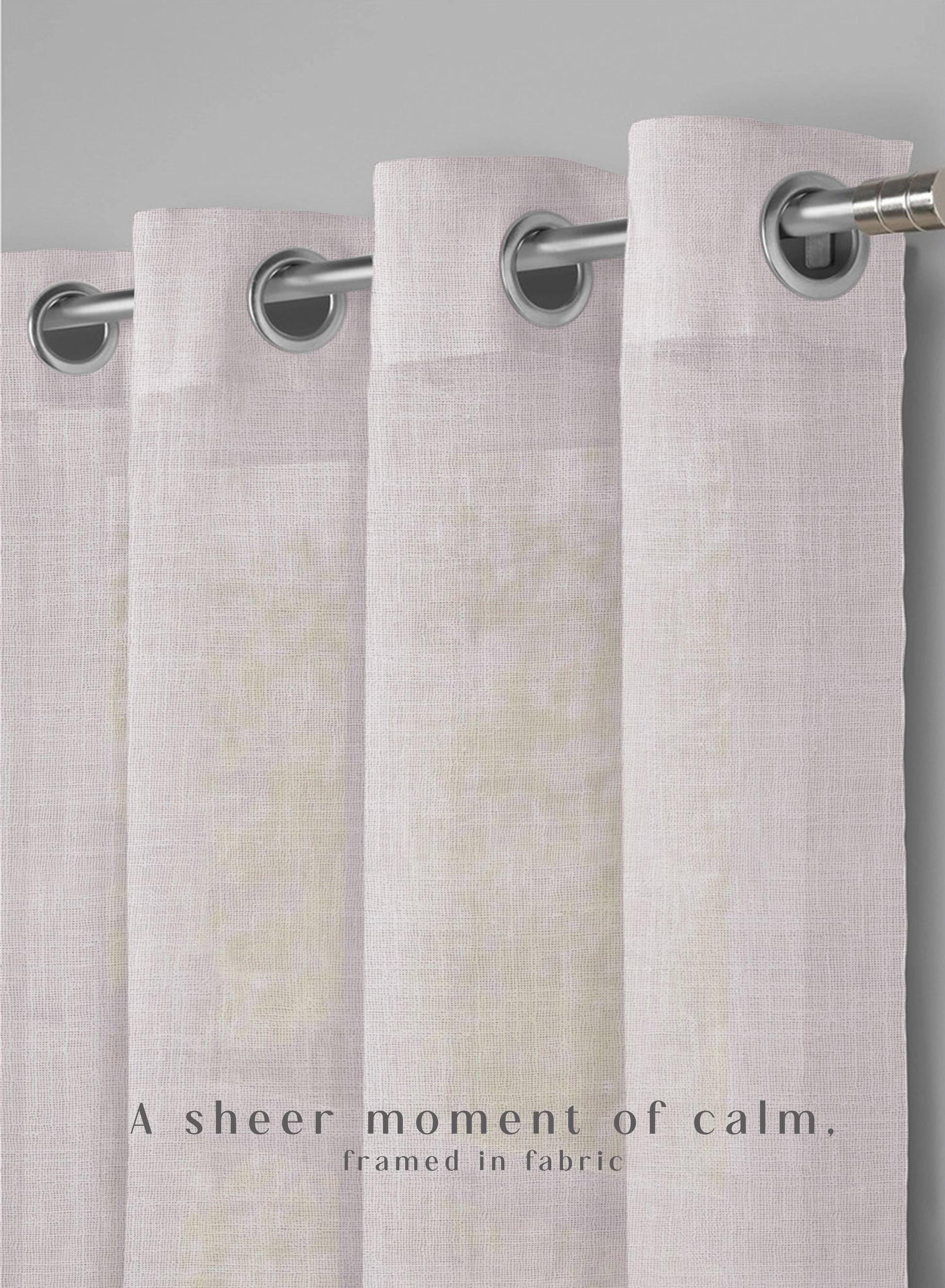 Amore Plain Sheer Curtains | Airy Elegance & Soft Light Filter | Off White | Set of 2 | Fully Customizable