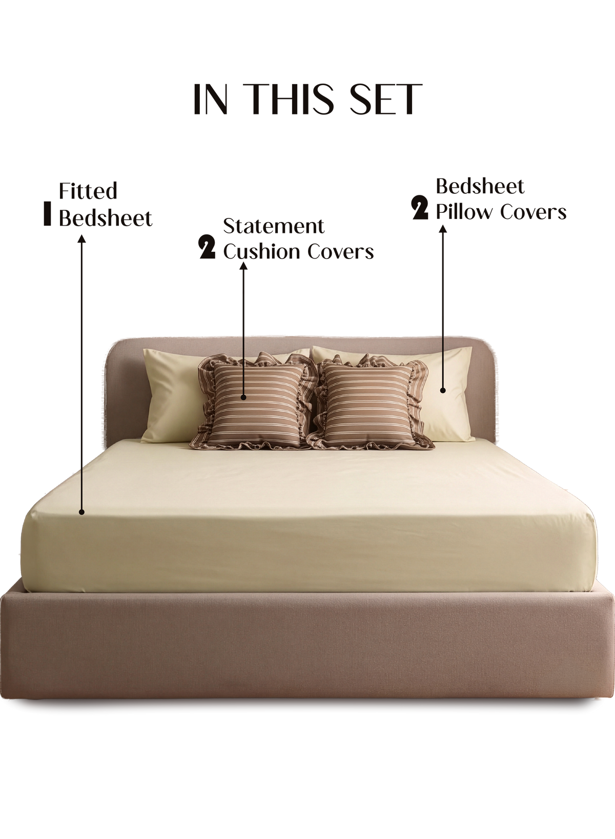 LuxeFit™ Fitted Bedsheet Set | Buttercream