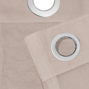 Casper Plain Sheer Curtains | Light Brown | Set of 2