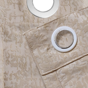 Lyon Cotton Room Darkening Curtains | Subtle Abstract Texture | Camel | Set of 2 | Fully Customizable