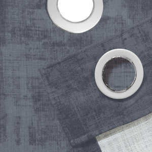 Bling Rustic Vibe Room Darkening Curtains | 100% Cotton | Dark Gray | Set of 2