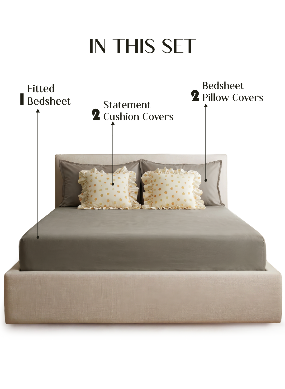 LuxeFit™ Fitted Bedsheet Set | Smoky Taupe