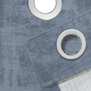 Bling Rustic Vibe Room Darkening Curtains | 100% Cotton | Blue | Set of 2