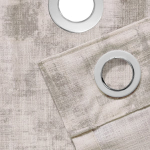 Bling Rustic Vibe Blackout Curtains | 100% Cotton | Beige | Set of 2