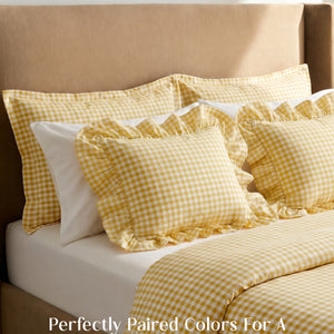 Crayonic™ 8-Piece AC Bedding Set | Signature Designer Bedding for AC Rooms | Sunlit Gingham
