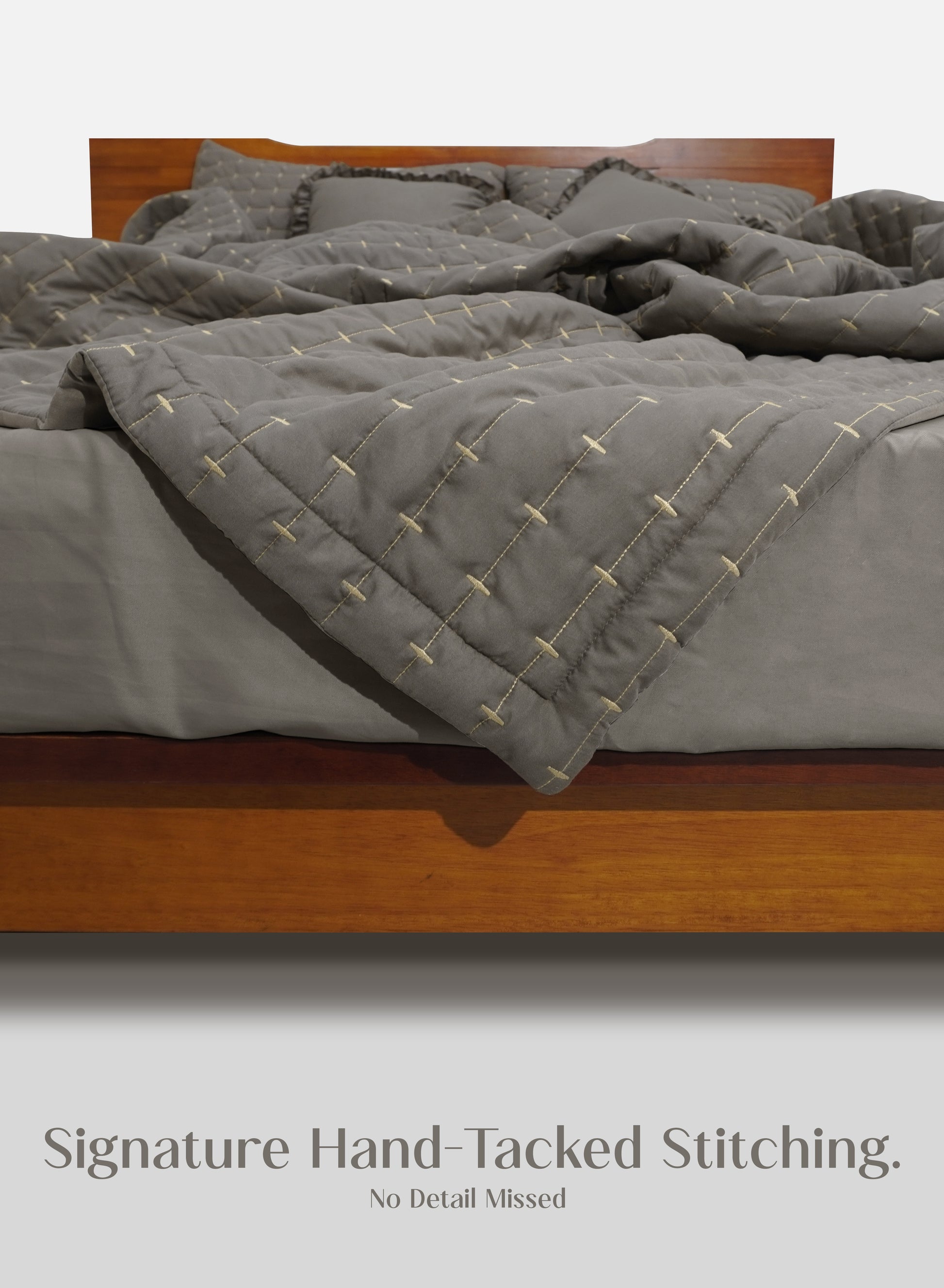 Home Crayons CloudTouch™ Comforter Set | All-Season | 33% Oversized | Includes 2 Pillow Covers & 2 Cushion Covers | Smoked Coffee