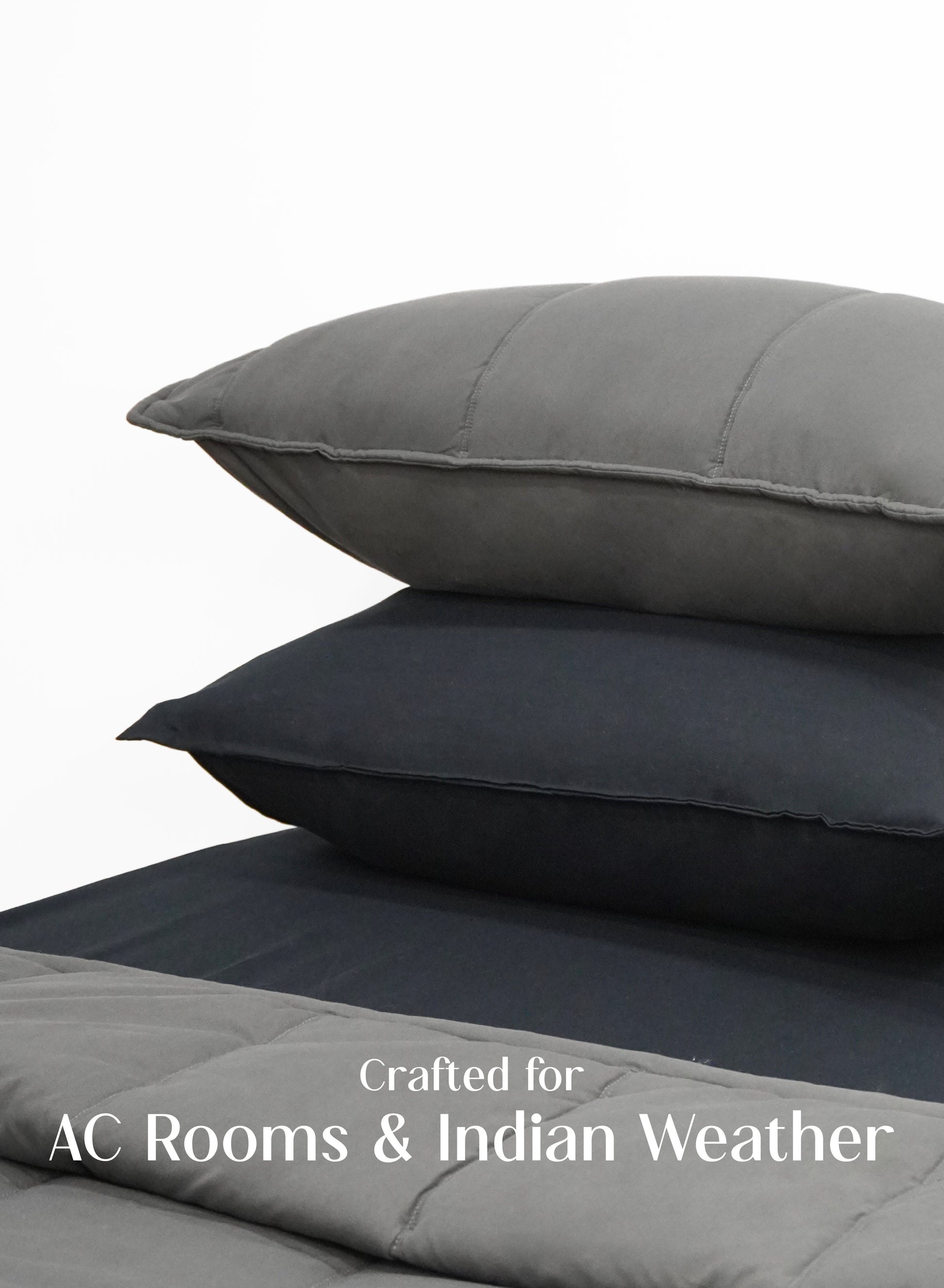 Home Crayons Cocoon 8-Piece AC Bedding Set | Coordinated Comforter, Fitted Sheet & Covers in One Set | Moonstone Gray