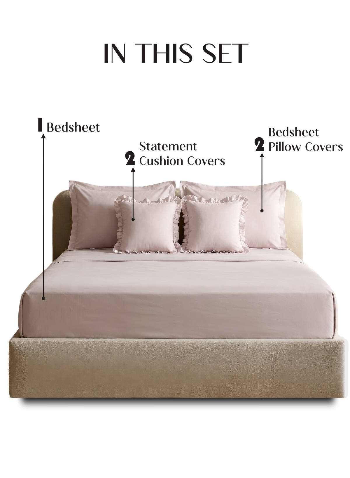 LuxeSoft™ Double Bedsheet Set | Sakura Blush