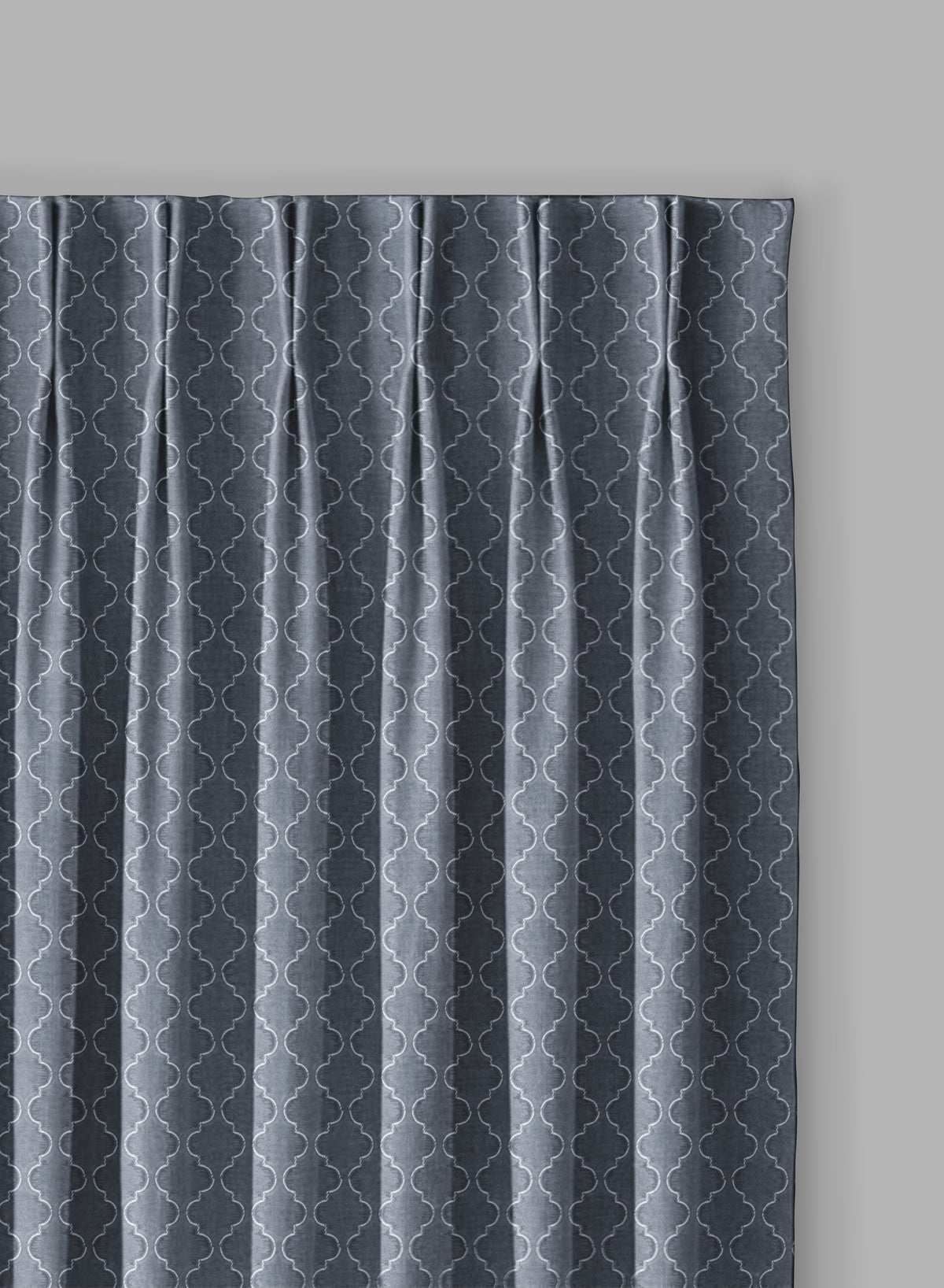 Teramo Jacquard Blackout Curtains | Crest Jacquard Weave & Total Light Block | Abstract Gray | Set of 2 | Fully Customizable