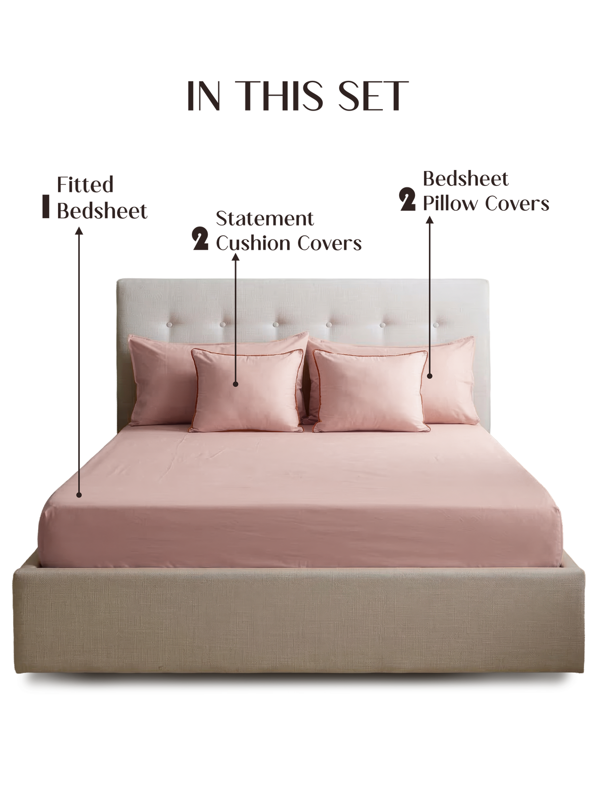 LuxeFit™ Fitted Bedsheet Set | Pearl Blush