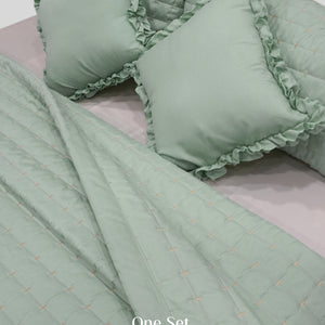 Home Crayons CloudTouch™ Comforter Set | All-Season | 33% Oversized | Includes 2 Pillow Covers & 2 Cushion Covers | Matcha Milk