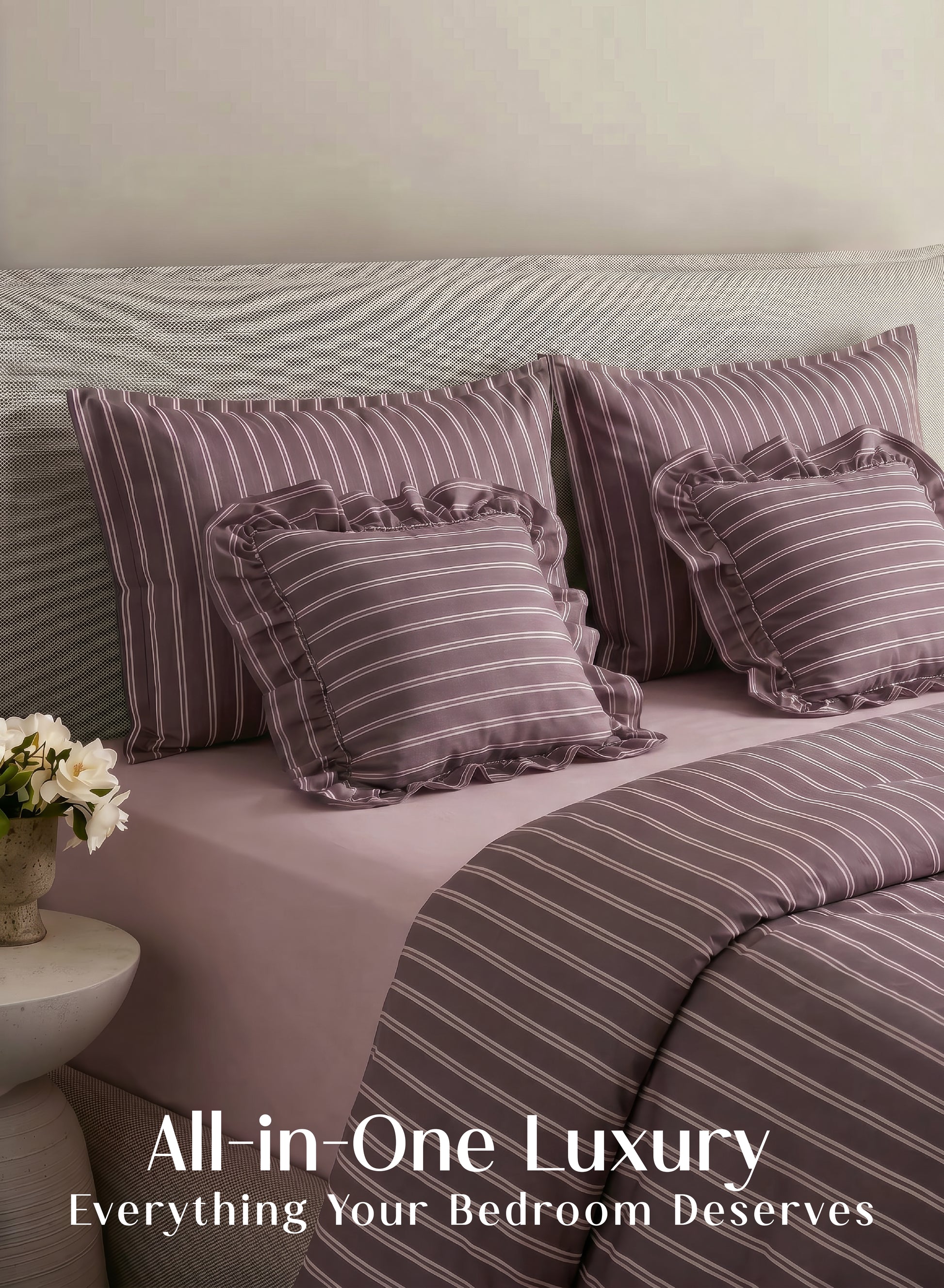 Crayonic™ 5-Piece AC Comforter Set | Signature Designer Comforter Set | Merlot