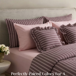 Crayonic™ 8-Piece AC Bedding Set | Signature Designer Bedding for AC Rooms | Merlot