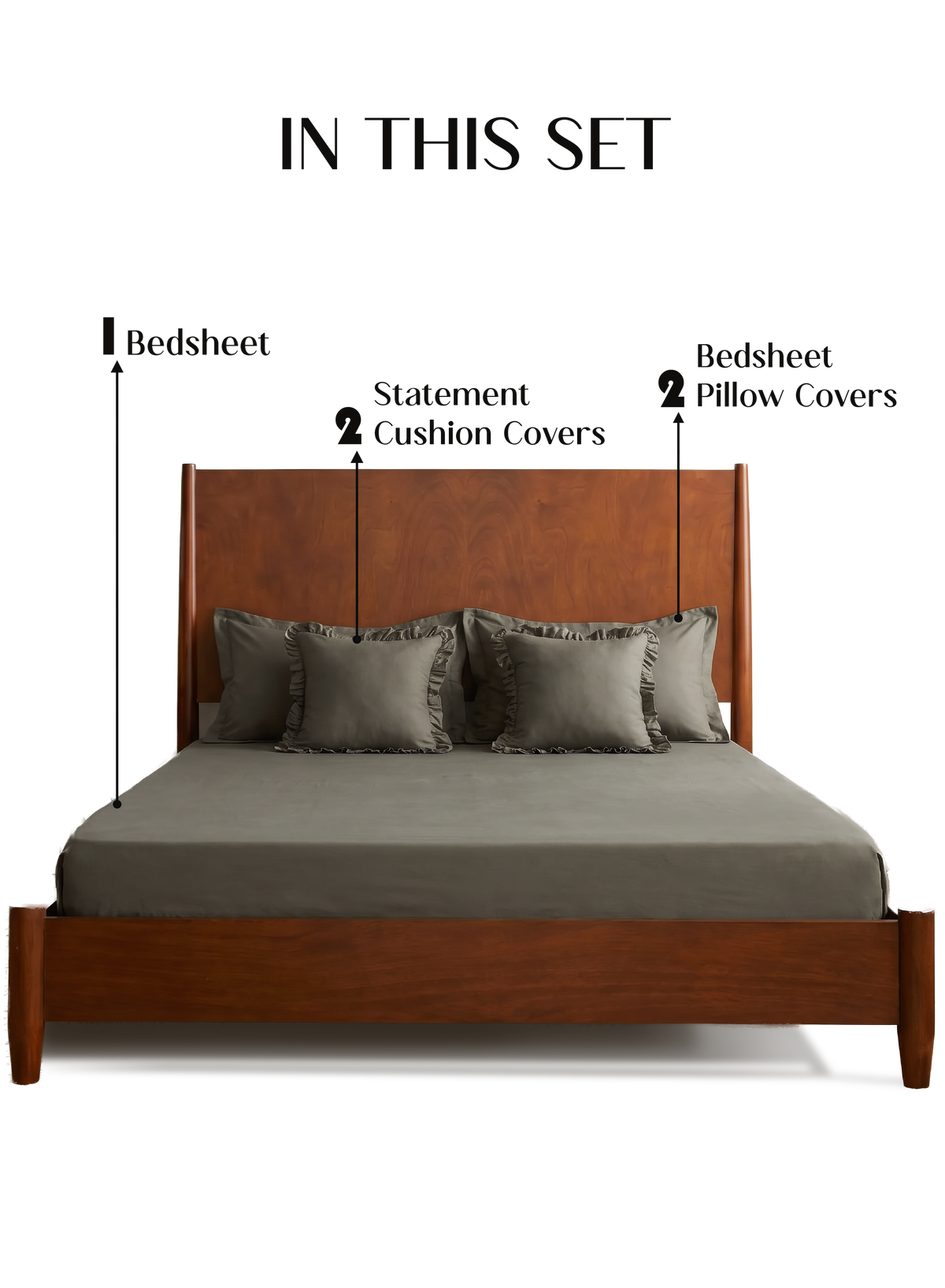 LuxeSoft™ Double Bedsheet Set | Smoked Coffee