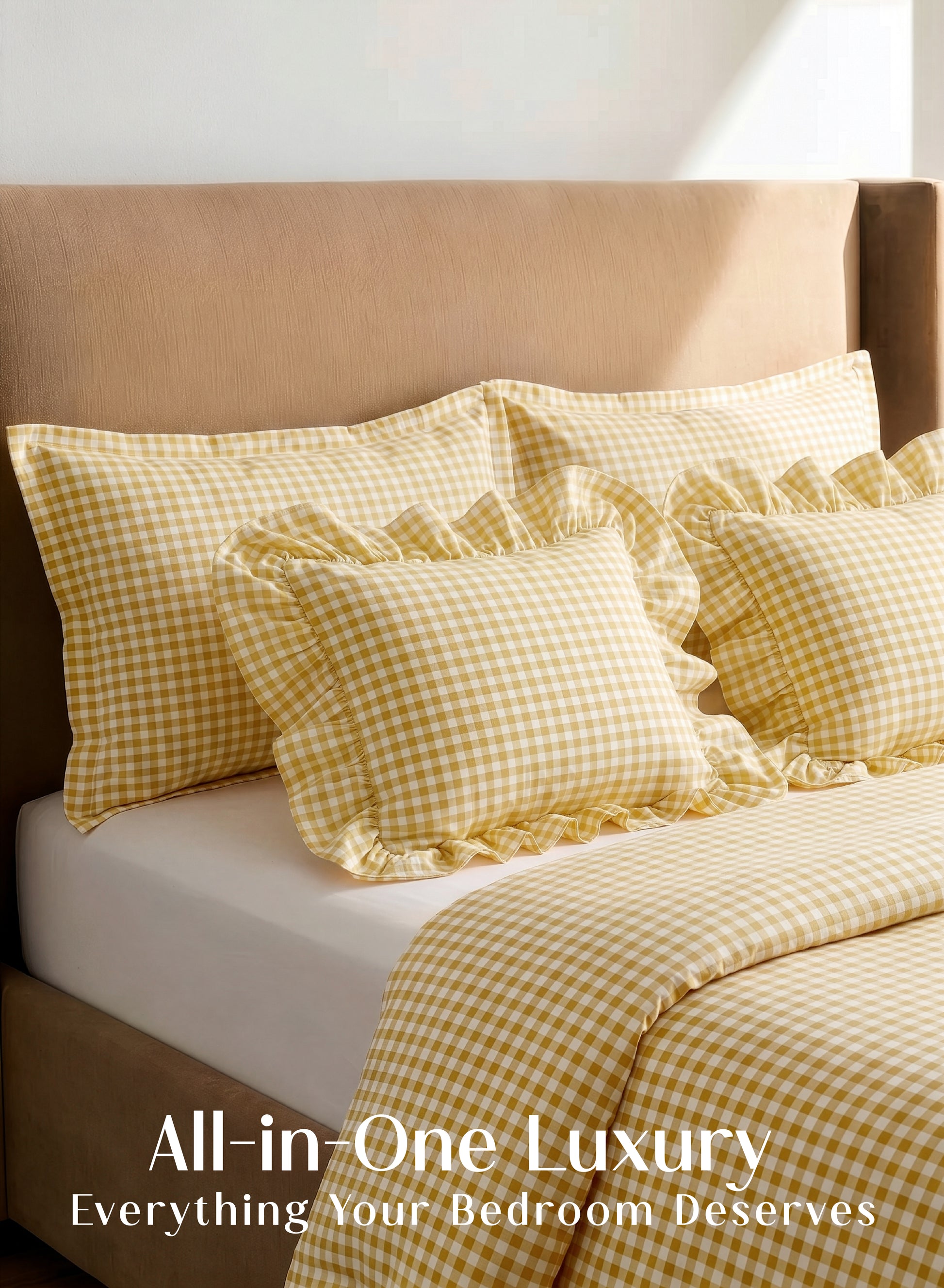 Crayonic™ 5-Piece AC Comforter Set | Signature Designer Comforter Set | Sunlit Gingham