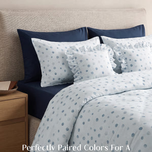 Crayonic™ 8-Piece AC Bedding Set | Signature Designer Bedding for AC Rooms | Bluebell