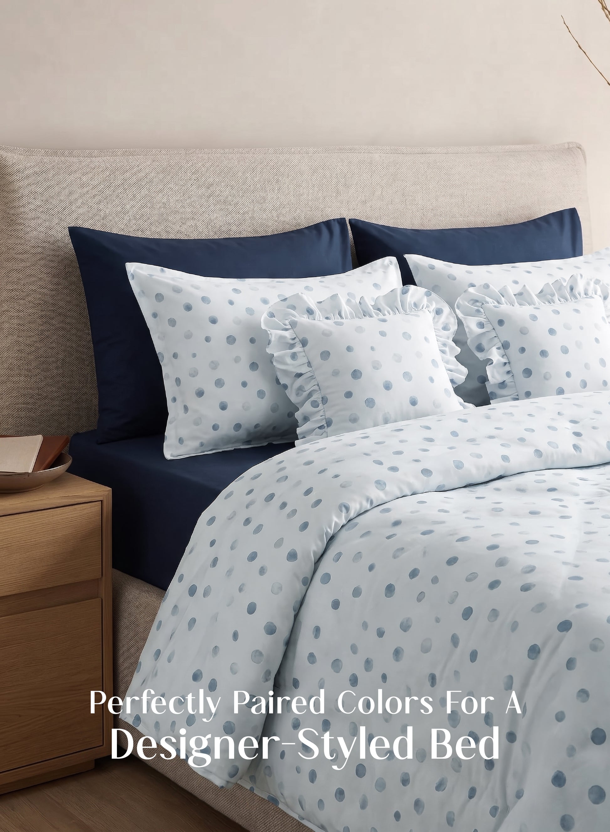 Crayonic™ 8-Piece AC Bedding Set | Signature Designer Bedding for AC Rooms | Bluebell