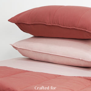 Home Crayons Cocoon 8-Piece AC Bedding Set | Coordinated Comforter, Fitted Sheet & Covers in One Set | Terracotta