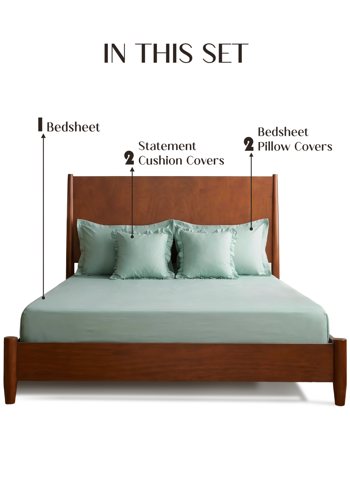 LuxeSoft™ Double Bedsheet Set | Matcha Milk