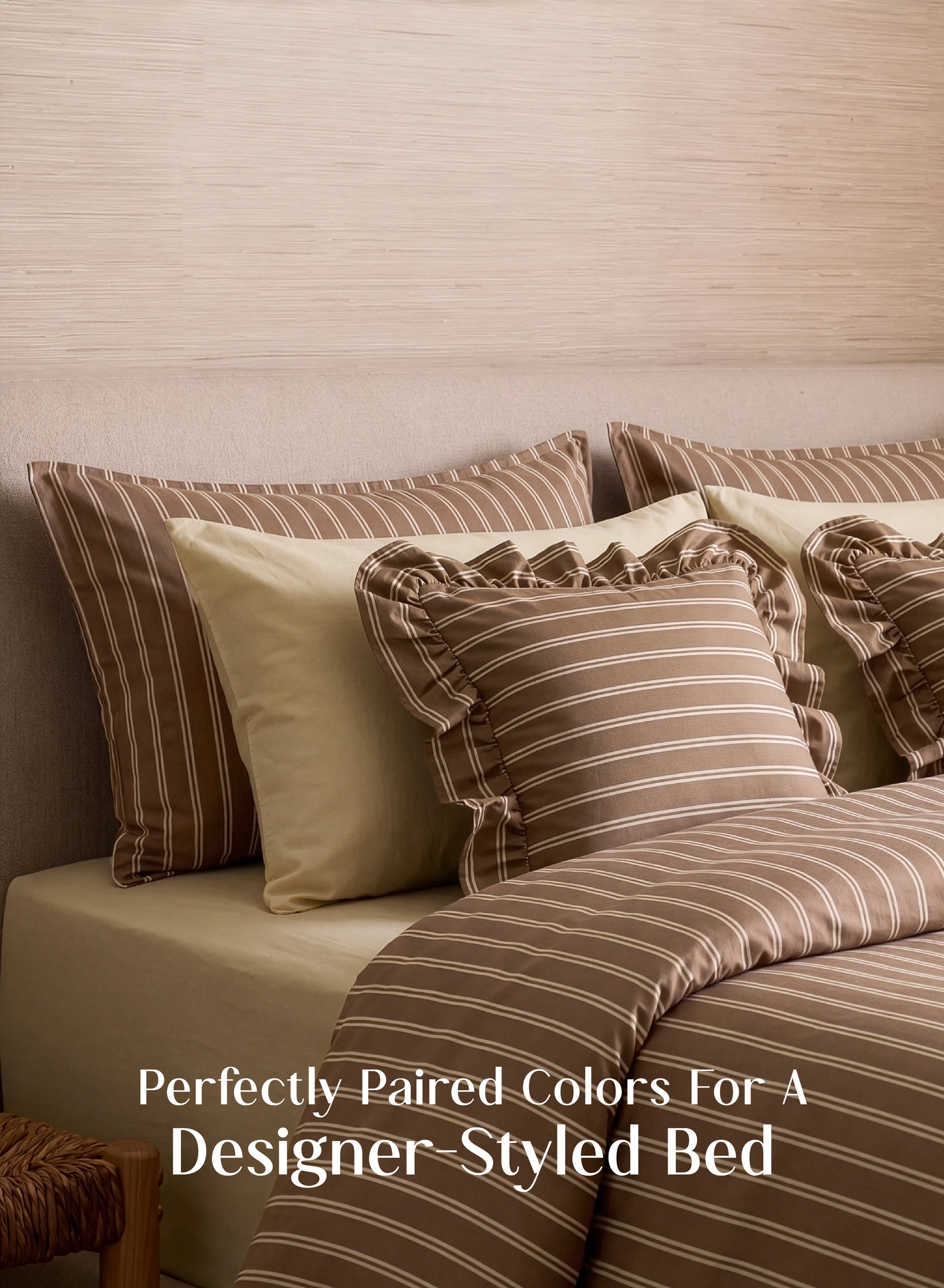Crayonic™ 8-Piece AC Bedding Set | Signature Designer Bedding for AC Rooms | Café Mocha