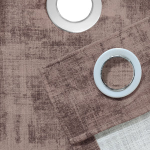 Bling Rustic Vibe Blackout Curtains | 100% Cotton | Brown | Set of 2