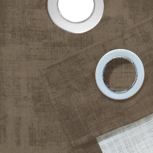 Bling Rustic Vibe Room Darkening Curtains | 100% Cotton | Cocoa Brown | Set of 2
