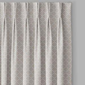 Teramo Jacquard Room Darkening Curtains | Crest Jacquard Weave | Sahara Beige | Set of 2 | Fully Customizable